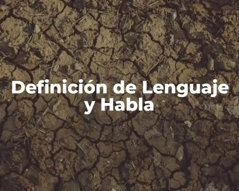 Definición de Lenguaje y Habla