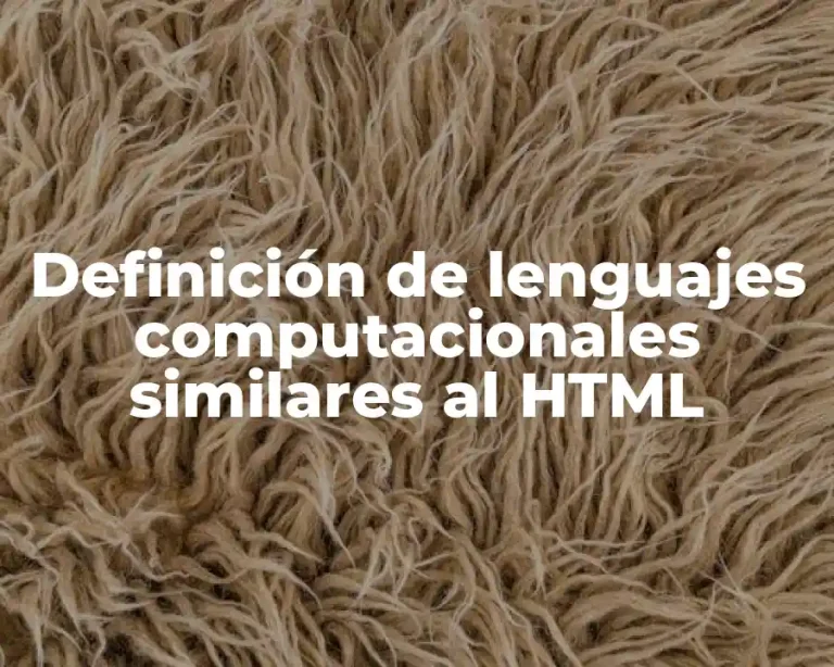 Definición de lenguajes computacionales similares al HTML