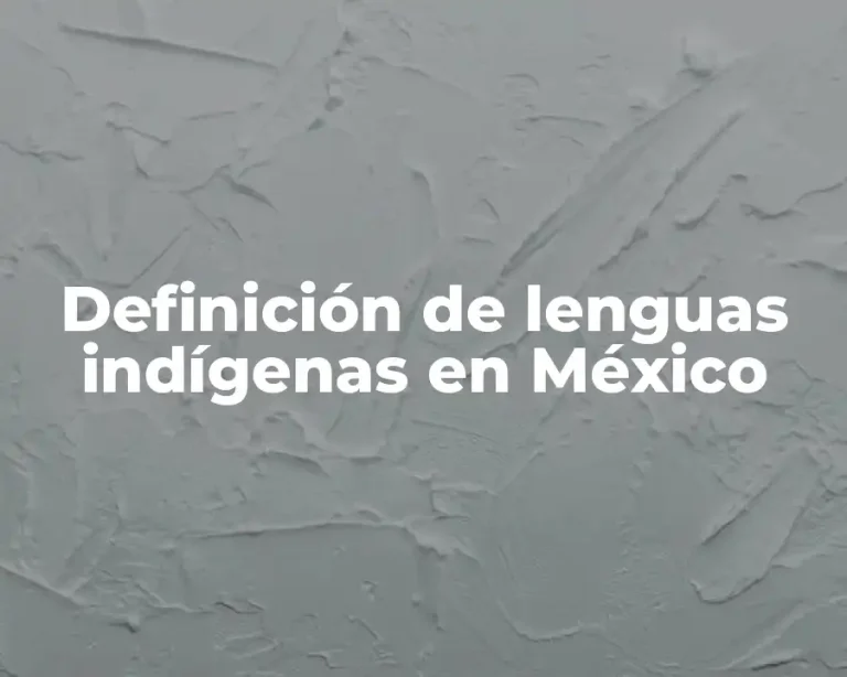 Definición de lenguas indígenas en México