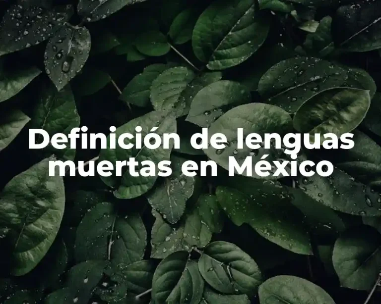 Definición de lenguas muertas en México