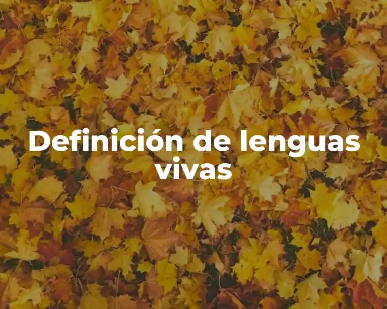 Definición de lenguas vivas