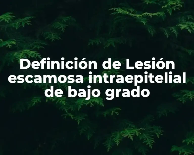 Definición de Lesión escamosa intraepitelial de bajo grado