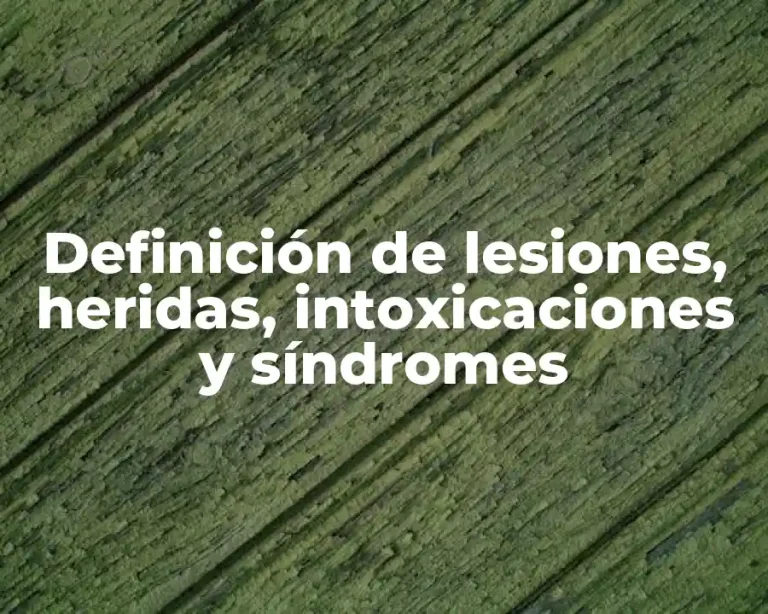 Definición de lesiones, heridas, intoxicaciones y síndromes