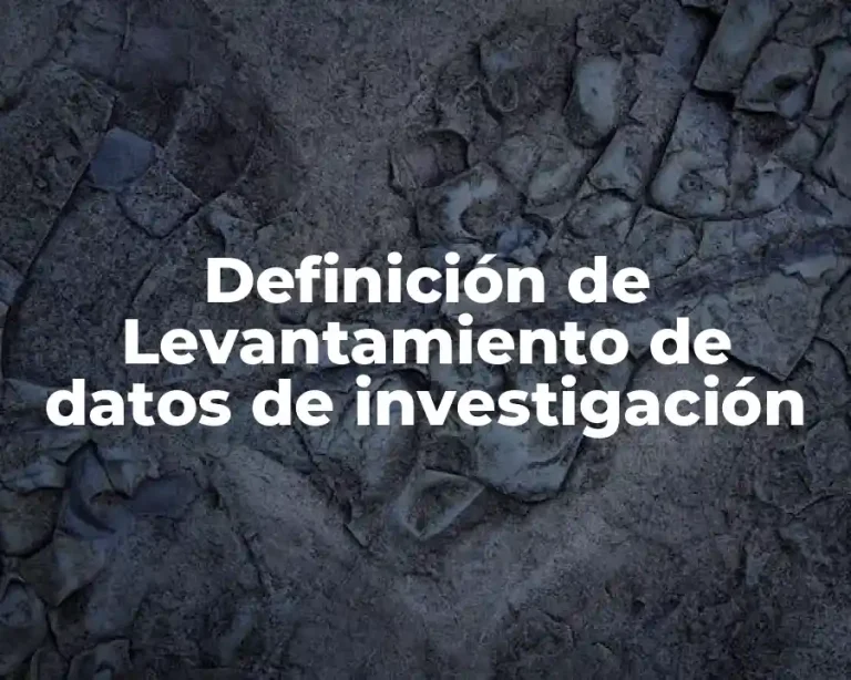 Definición de Levantamiento de datos de investigación