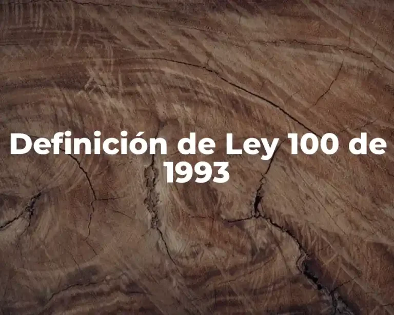 Definición de Ley 100 de 1993