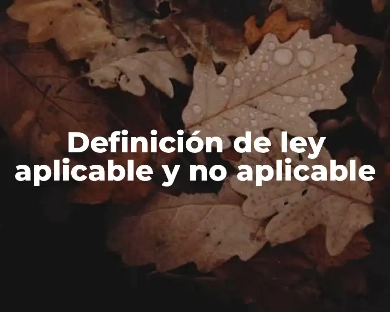 Definición de ley aplicable y no aplicable