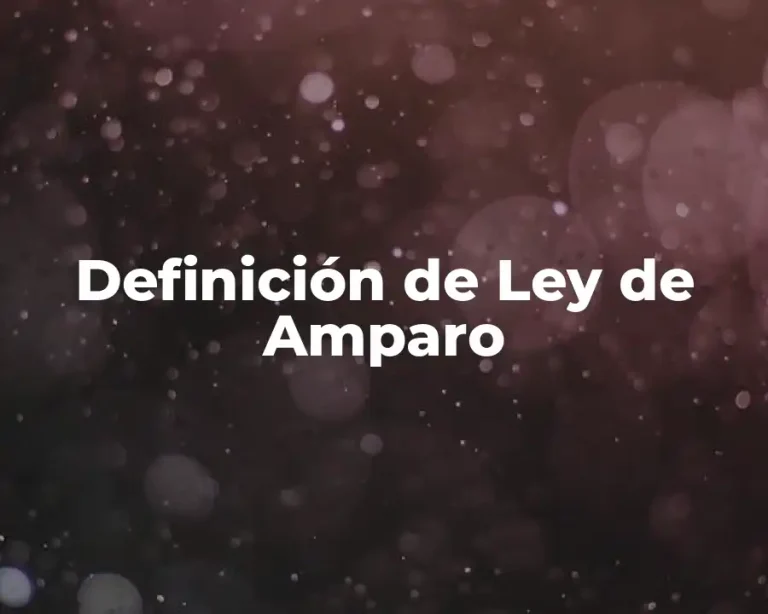 Definición de Ley de Amparo