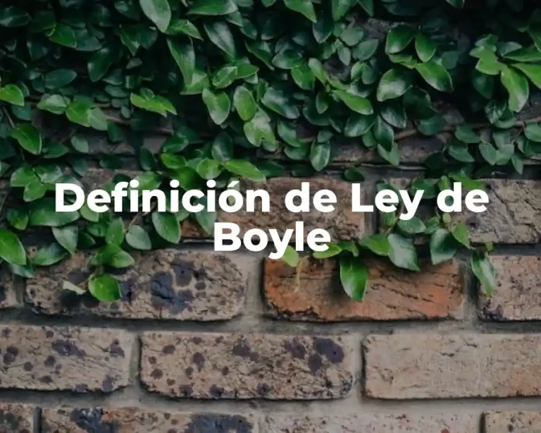 Definición de Ley de Boyle