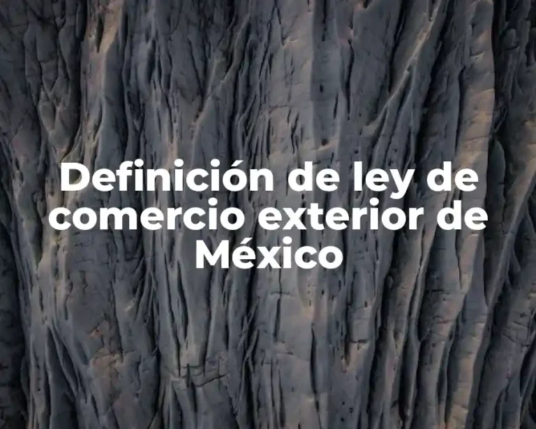 Definición de ley de comercio exterior de México