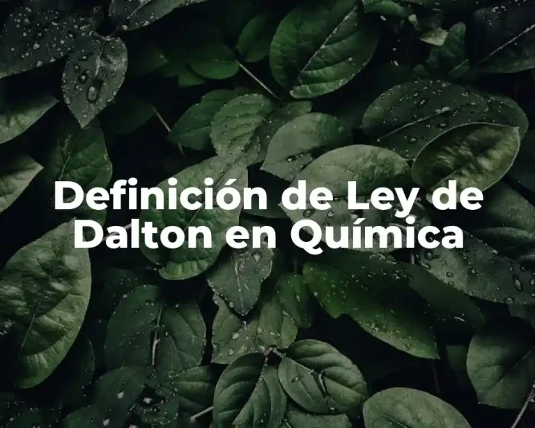 Definición de Ley de Dalton en Química