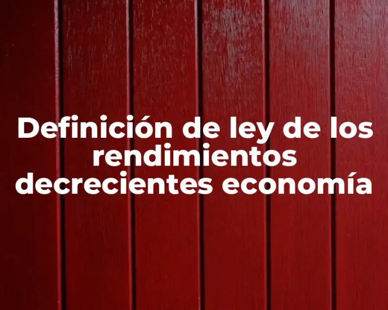 Definición de ley de los rendimientos decrecientes economía