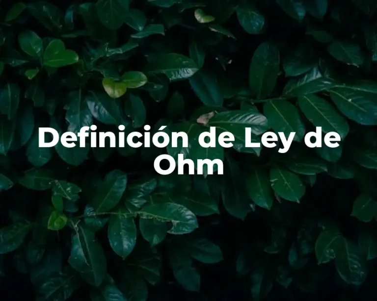 Definición de Ley de Ohm
