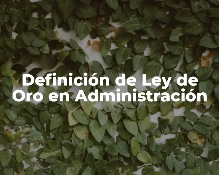 Definición de Ley de Oro en Administración