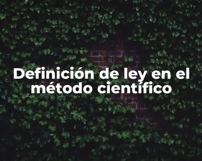Definición de ley en el método científico