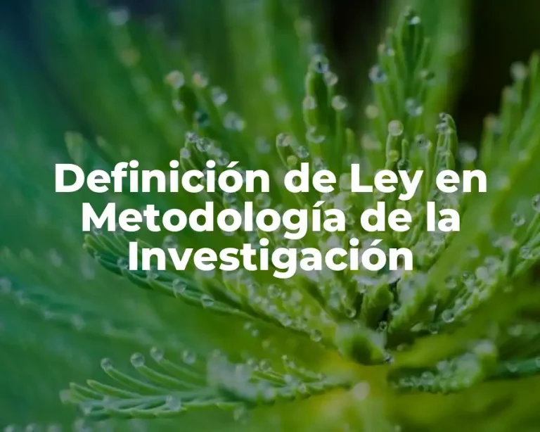 Definición de Ley en Metodología de la Investigación