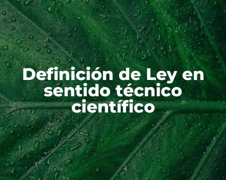 Definición de Ley en sentido técnico científico