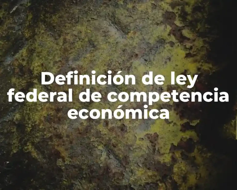 Definición de ley federal de competencia económica