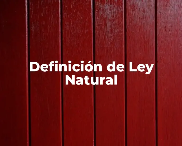 Definición de Ley Natural