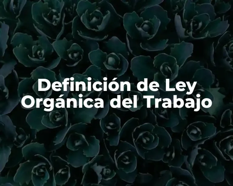 Definición de Ley Orgánica del Trabajo