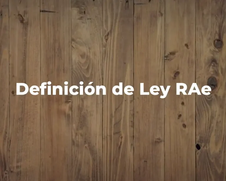 Definición de Ley RAe