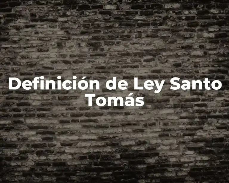 Definición de Ley Santo Tomás