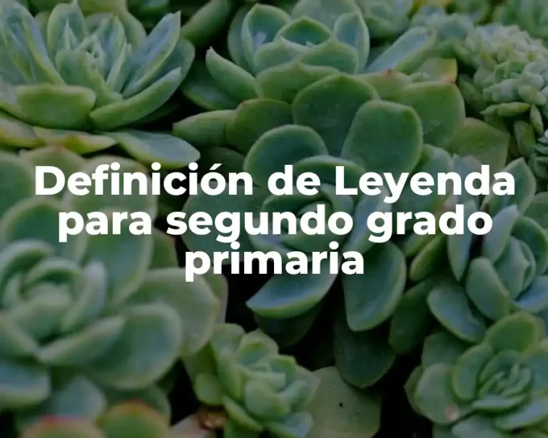 Definición de Leyenda para segundo grado primaria