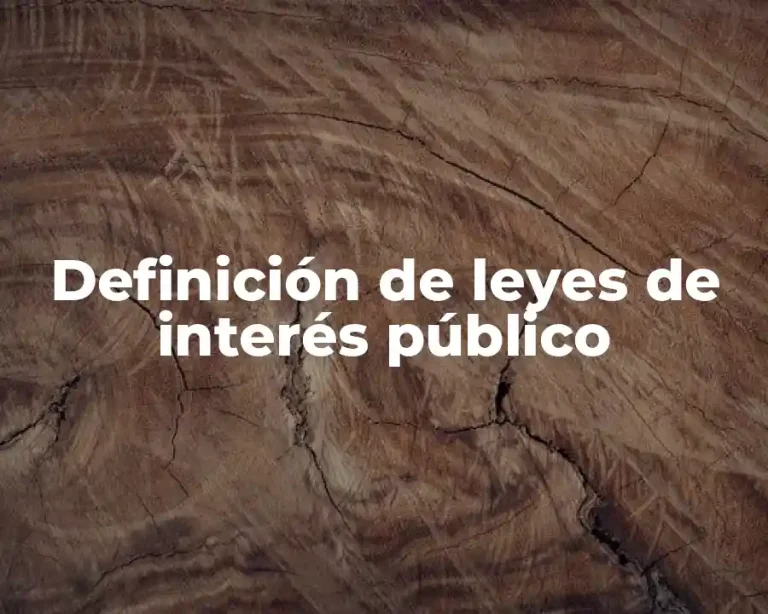 Definición de leyes de interés público