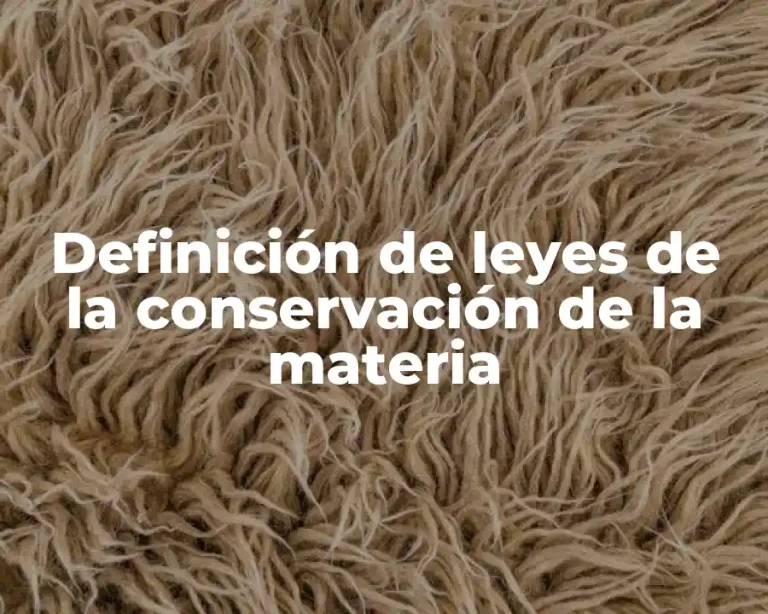 Definición de leyes de la conservación de la materia