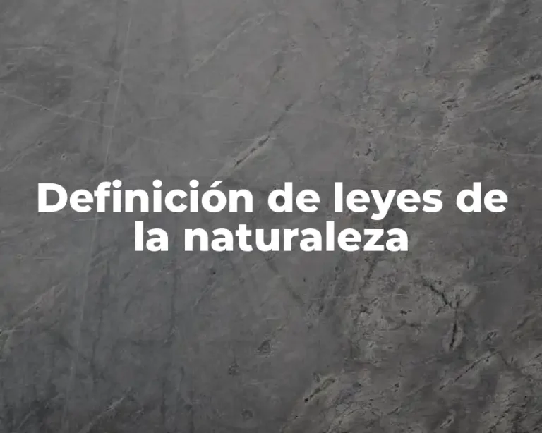 Definición de leyes de la naturaleza