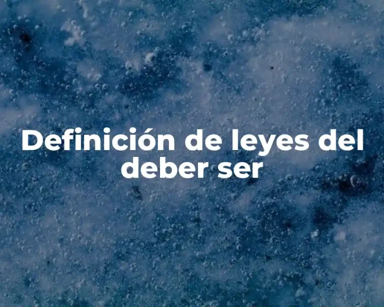 Definición de leyes del deber ser
