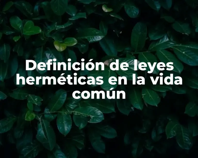 Definición de leyes herméticas en la vida común