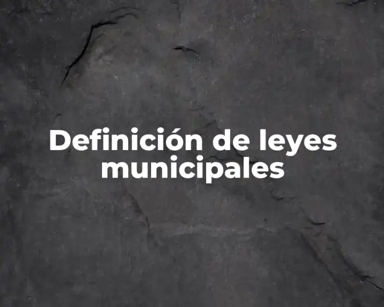 Definición de leyes municipales