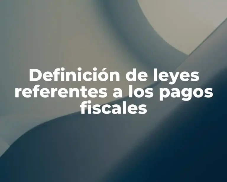 Definición de leyes referentes a los pagos fiscales