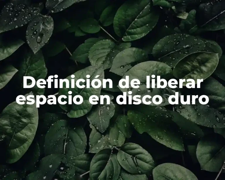 Definición de liberar espacio en disco duro