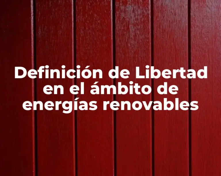 Definición de Libertad en el ámbito de energías renovables