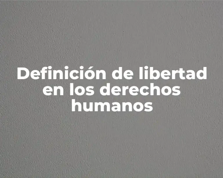 Definición de libertad en los derechos humanos