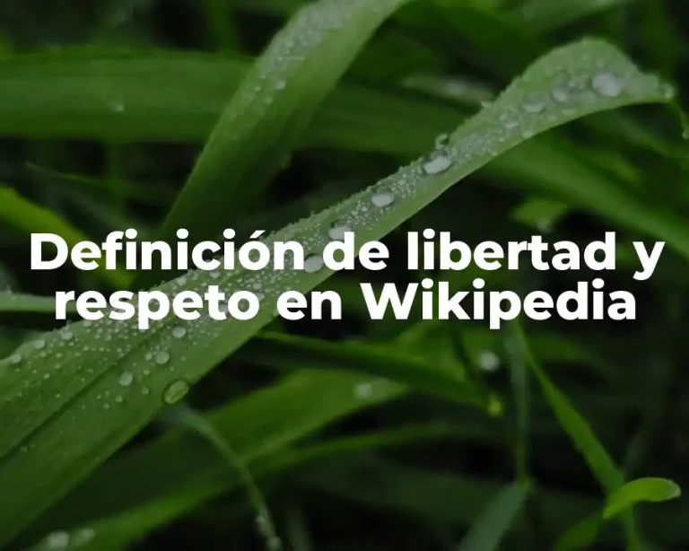 Definición de libertad y respeto en Wikipedia