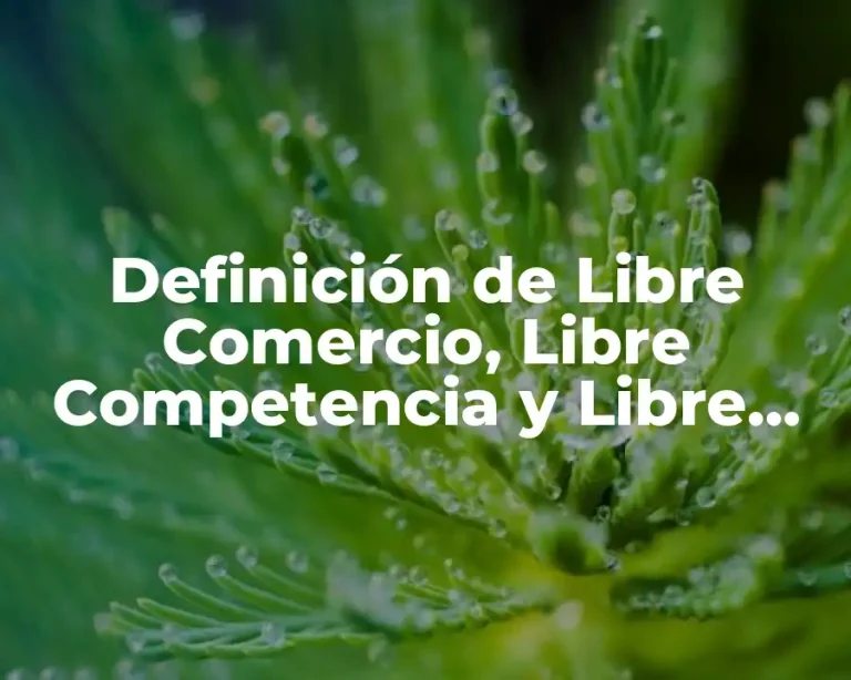 Definición de Libre Comercio, Libre Competencia y Libre Empresa