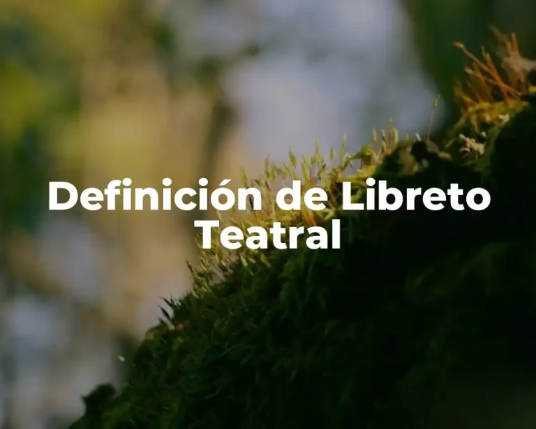 Definición de Libreto Teatral