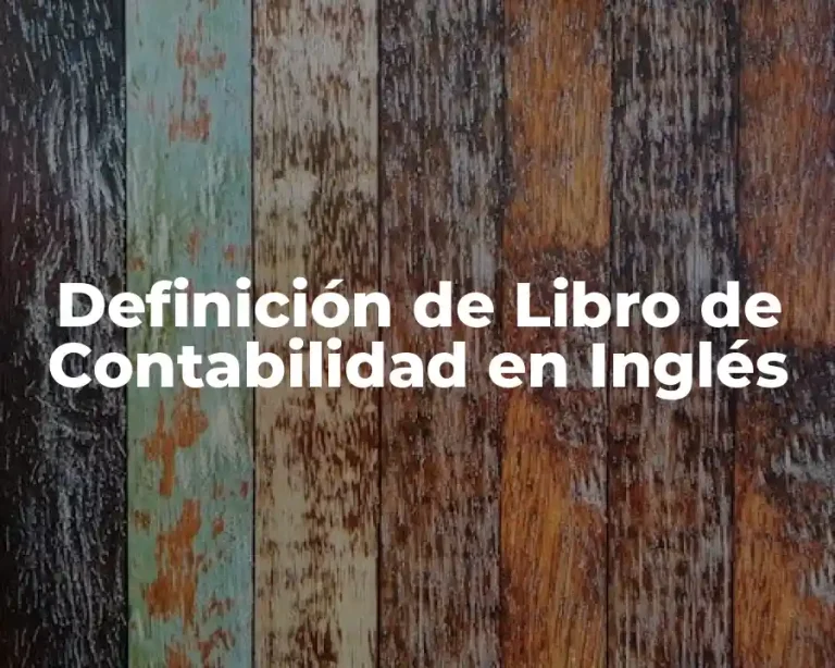 Definición de Libro de Contabilidad en Inglés