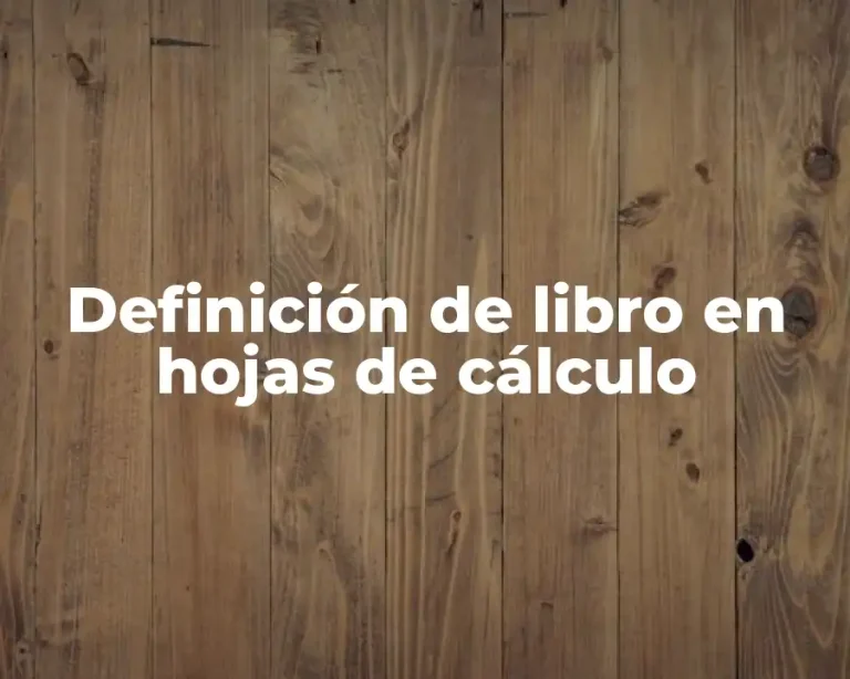 Definición de libro en hojas de cálculo