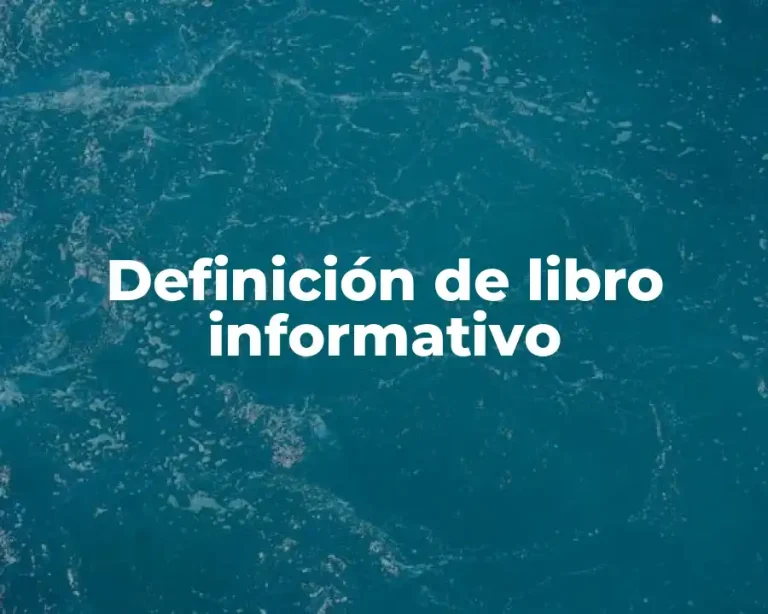 Definición de libro informativo
