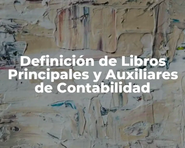 Definición de Libros Principales y Auxiliares de Contabilidad