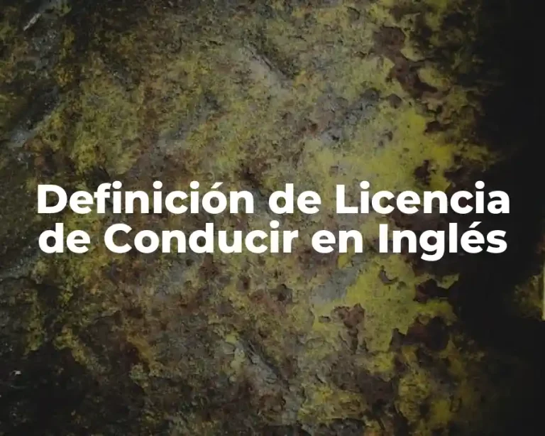 Definición de Licencia de Conducir en Inglés