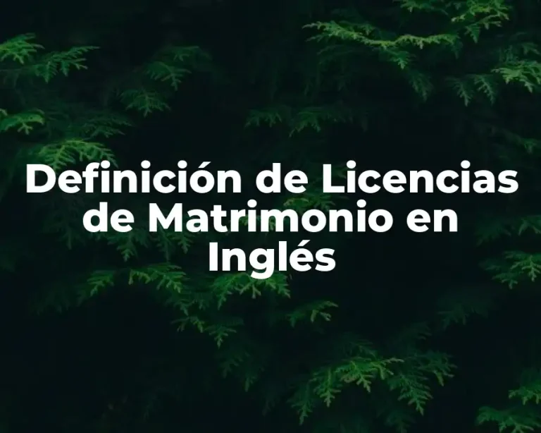 Definición de Licencias de Matrimonio en Inglés