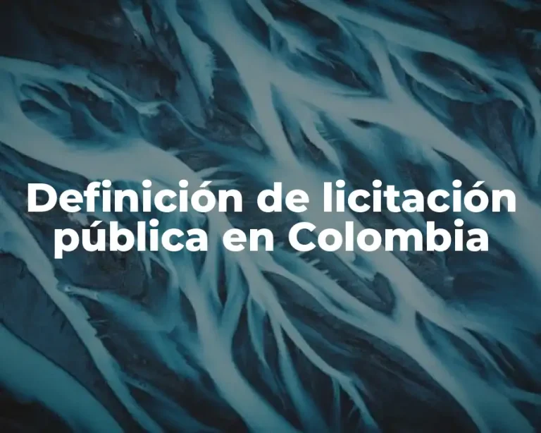 Definición de licitación pública en Colombia