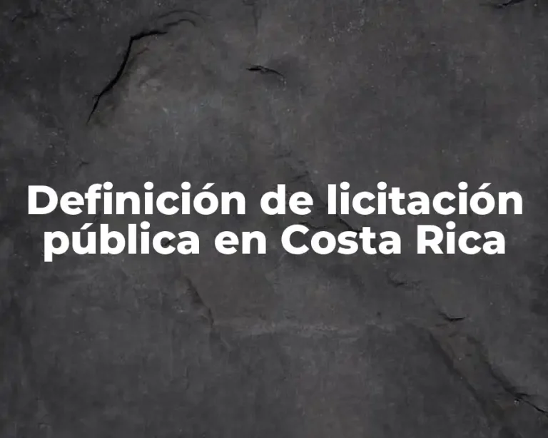 Definición de licitación pública en Costa Rica