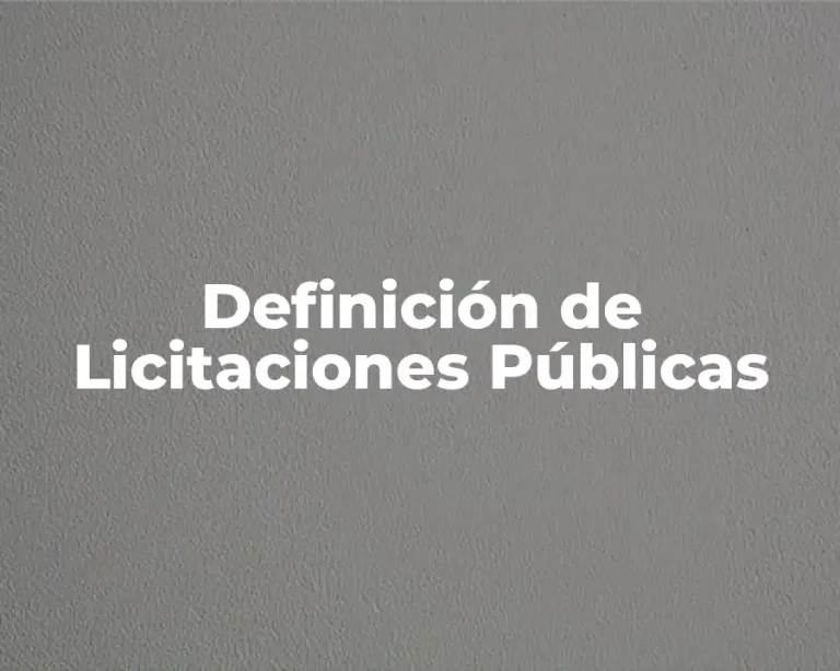 Definición de Licitaciones Públicas