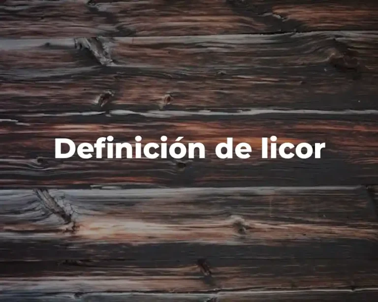 Definición de licor