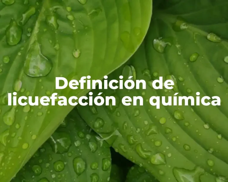 Definición de licuefacción en química